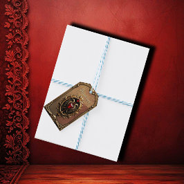 Etiqueta Para Presente Emblema de coração luxuoso e elegante