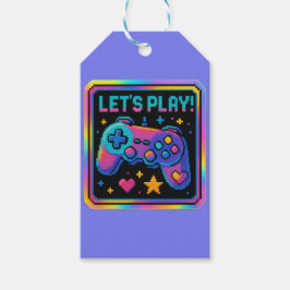 Etiqueta Para Presente Emblema de Jogador de Arte Pixel NÍVEL SUPERIOR