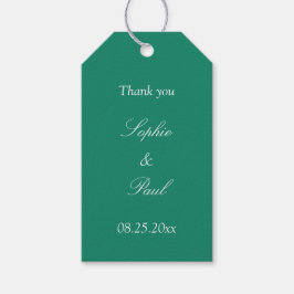 Etiqueta Para Presente Emerald Green Wedding Favor Obrigado Dedicação