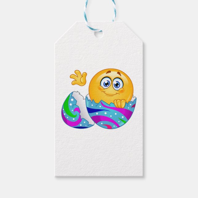 Etiqueta Para Presente Emoji de ovo de Páscoa (Frente)