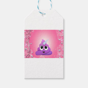 Etiqueta Para Presente Emoji de Poop de Unicórnio Magnético Personalizado