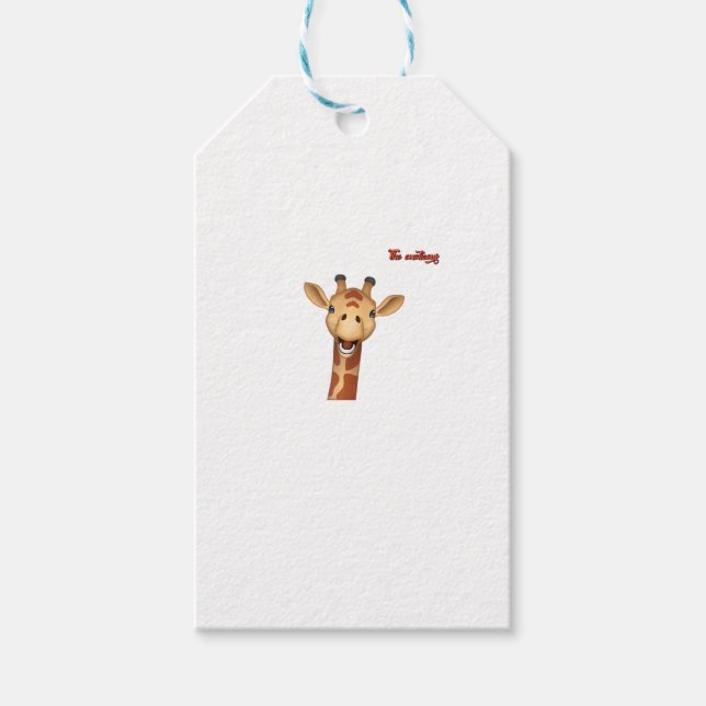 Etiqueta Para Presente emoji feliz face de girafa entusiasmada (Frente)