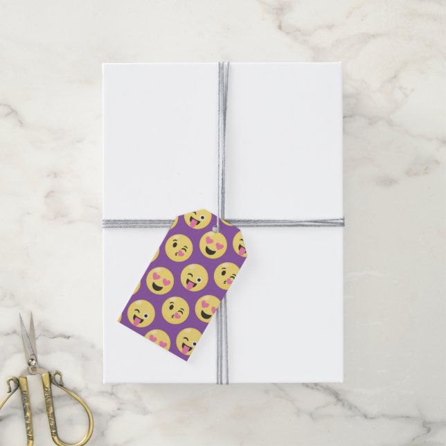 Etiqueta Para Presente Emoji Love Pattern (Com cordão)