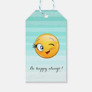 Etiqueta Para Presente Emoji Vencendo Adorável Seja feliz sempre