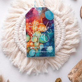 Etiqueta Para Presente Empresas Personalizáveis Agradecemos Cores Vibrant