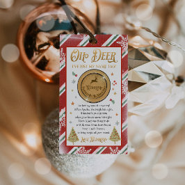 Etiqueta Para Presente Enchedor da Caverna de Natal de Rudolph