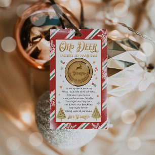 Etiqueta Para Presente Enchedor da Caverna de Natal de Rudolph