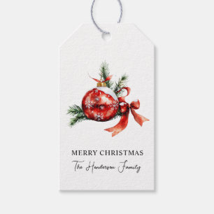 Etiqueta Para Presente Enfeite de Natal aquarela com letra simples