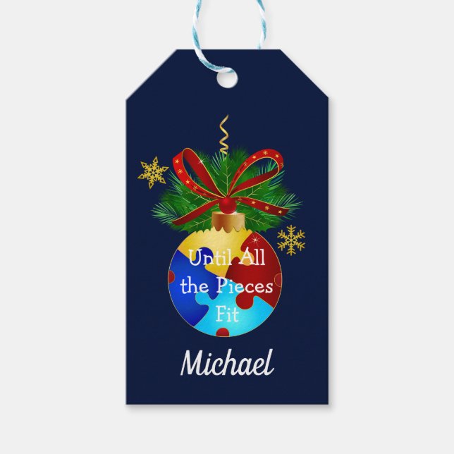 Etiqueta Para Presente Enfeite de Natal Autismo (Frente)