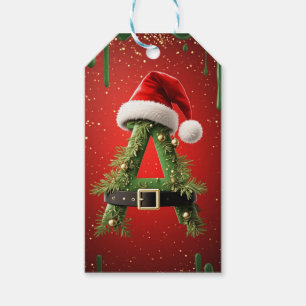 Etiqueta Para Presente Enfeite de Natal com Brilho A Para Nome