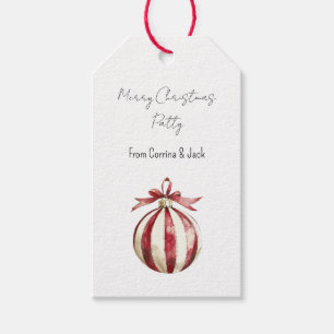 Etiqueta Para Presente Enfeite de Natal Creme Vermelho  
