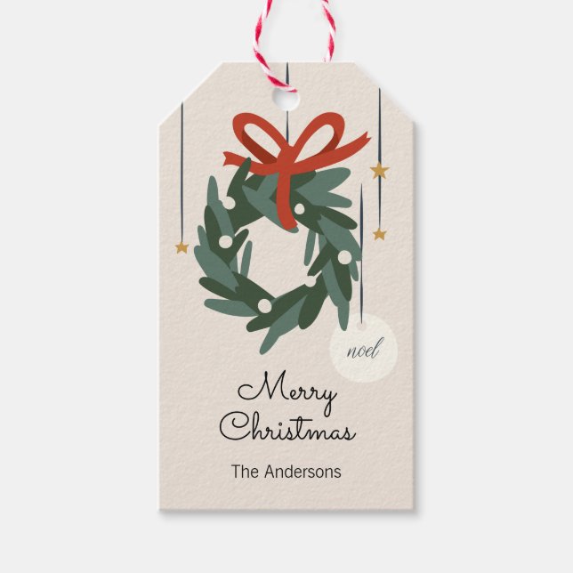 Etiqueta Para Presente Enfeites de natal Feliz Natal Férias (Frente)