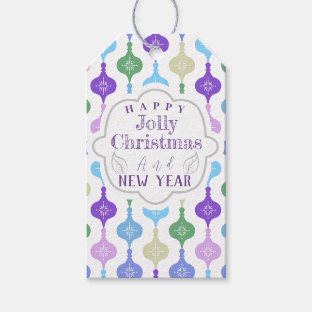 Etiqueta Para Presente Enfeites de natal moderno (Frente)