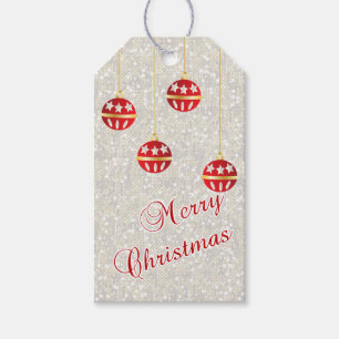 Etiqueta Para Presente Enfeites de natal nos Sequins brancos