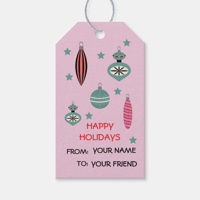 Etiqueta Para Presente Enfeites de natal personalizados (Frente)