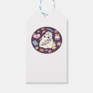 Etiqueta Para Presente Enfermeira de Halloween Cute Sobredimensionada