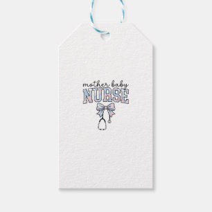 Etiqueta Para Presente Enfermeira Mãe Bebê Camisa com Laço Floral Design_