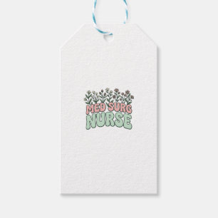 Etiqueta Para Presente Enfermeira Med Cirúrgica Floral Desenho Vetorial V