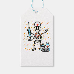 Etiqueta Para Presente Enfermeira Ortopedia Halloween Skeleton Scrub Top