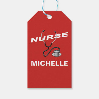Etiqueta Para Presente Enfermeiro de Nome Personalizável RED