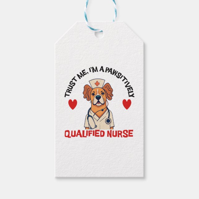 Etiqueta Para Presente Enfermeiro Qualificado Pawsitively (Frente)