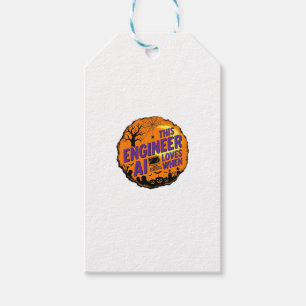 Etiqueta Para Presente Engenheiro de Halloween Ama Design de Vetor Vintag