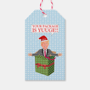 Etiqueta Para Presente Engraçado Donald Trump Christmas Yuuge Package Hu