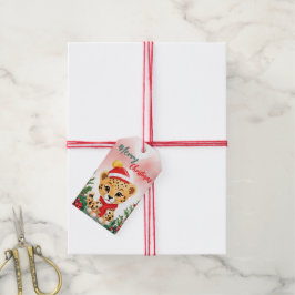 Etiqueta Para Presente Engraçado Feliz Natal Wreath papais noeis bonitos 