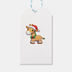 Etiqueta Para Presente Engraçado Gingerpão Homem Girafa Mulher de Natal H