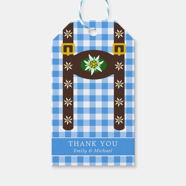 Etiqueta Para Presente Engraçado Octoberfest Lederhosen Suspenders (Frente)