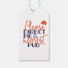 Etiqueta Para Presente Engraçado, por favor, me direcione para o bar mais