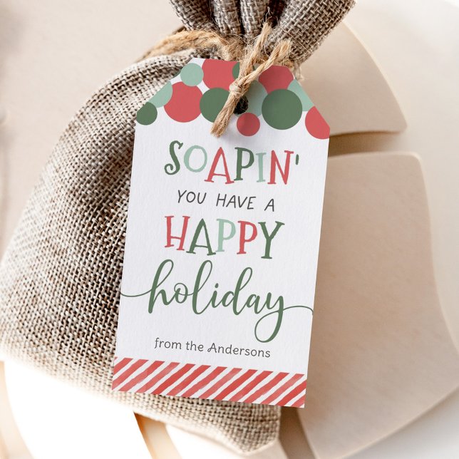 Etiqueta Para Presente Ensaboando Você Tem um Feliz Natal (Criador carregado)