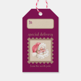 Etiqueta Para Presente Entrega Especial de Papais noeis de Carimbo de Pap