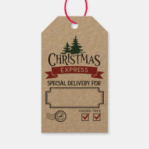 Etiqueta Para Presente Entrega Especial Expresso de Natal Verificado Duas