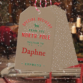 Etiqueta Para Presente Entrega Especial Rustic Kraft Do Polo Norte II