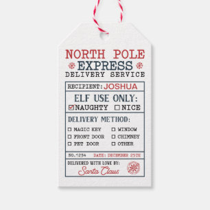 Etiqueta Para Presente Entrega expressa personalizada do Polo Norte