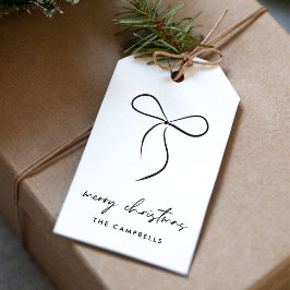 Etiqueta Para Presente Envolvido Com Amor Arco Preto Feliz Natal