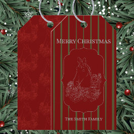 Etiqueta Para Presente Equestrian Christmas Card