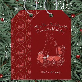 Etiqueta Para Presente Equestrian Christmas Card