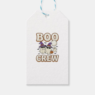 Etiqueta Para Presente Equipe Boo Fantasma Halloween Design Vetorial Vint