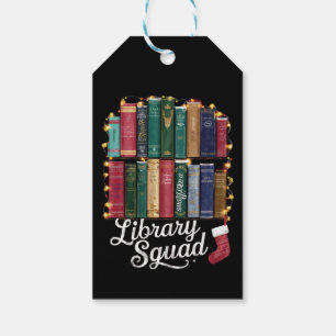 Etiqueta Para Presente Equipe de Leitores de Livros de Natal do Esquadrão