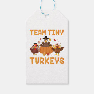Etiqueta Para Presente Equipe Tiny Turkeys Bonita Dia de Ação de Graças N