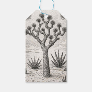 Etiqueta Para Presente esboço da árvore de joshua arte de esboço do des