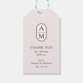 Etiqueta Para Presente Escamuflagem minimalista, iniciais modernas, casam