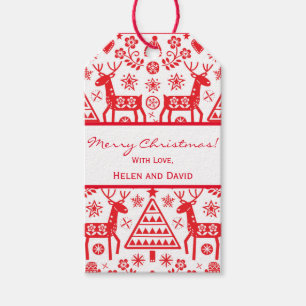 ETIQUETA PARA PRESENTE ESCANDINAVIANO MERRY CHRISTMAS TAG PERSONALIDADE