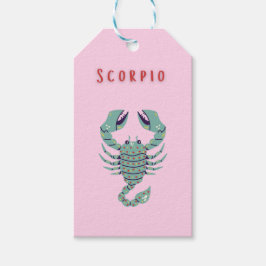 Etiqueta Para Presente Escorpião Rosa, zodíaco, signo do zodíaco