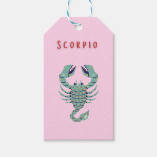 Etiqueta Para Presente Escorpião Rosa, zodíaco, signo do zodíaco
