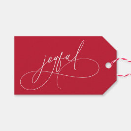 Etiqueta Para Presente Escrevendo à mão o vermelho minimalista alegre