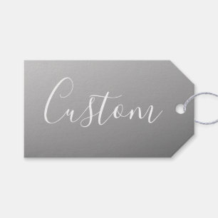Etiqueta Para Presente Escrita em Script Branco Moderno e Elegante com Gr
