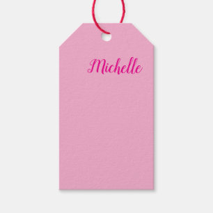 Etiqueta Para Presente Escrita moderna profissional nome rosa branco